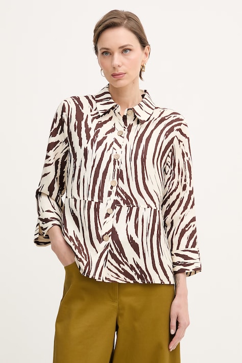 Joseph Ribkoff koszula damska z lnem beżowa 262943