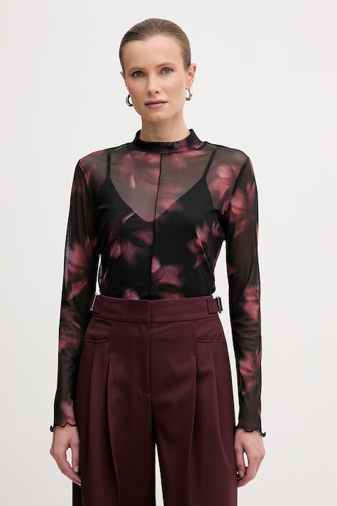 Morgan bluzka damska kolor czarny wzorzysta TALEXI