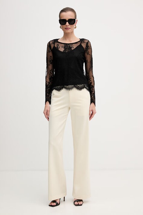 Morgan bluzka damska kolor czarny gładka TCITY