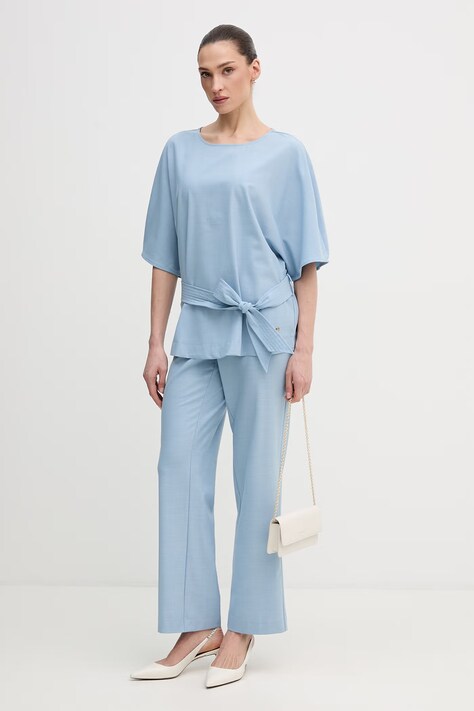 Mos Mosh bluzka Rikas damska kolor niebieski gładka 178320