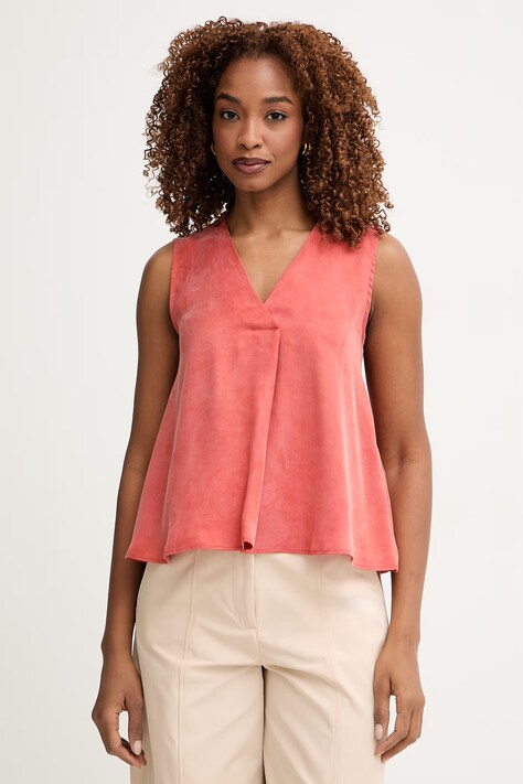 Marella bluzka na ramiączkach damska z lyocellu Emme by Marella różowa gładka 2615161182200