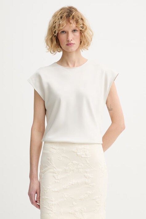 Calvin Klein camicetta da donna beige liscia LV044F147G