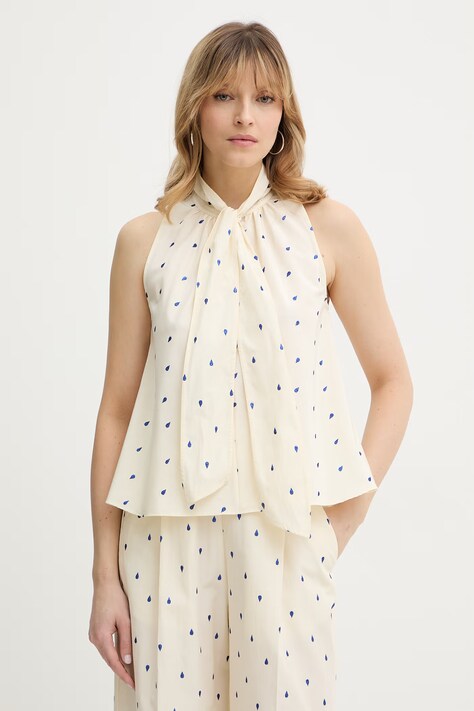 Forte Forte bluzka damska kolor beżowy wzorzysta 14575.my.top