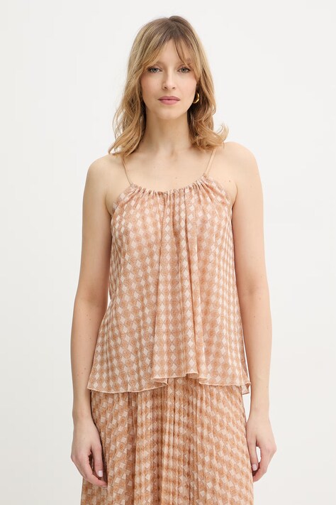 Forte Forte bluzka damska kolor pomarańczowy wzorzysta 14731.my.top