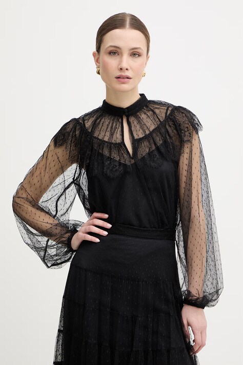 Twinset bluzka damska kolor czarny gładka 261TP2772