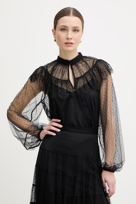 Twinset bluzka damska kolor czarny gładka 261TP2772