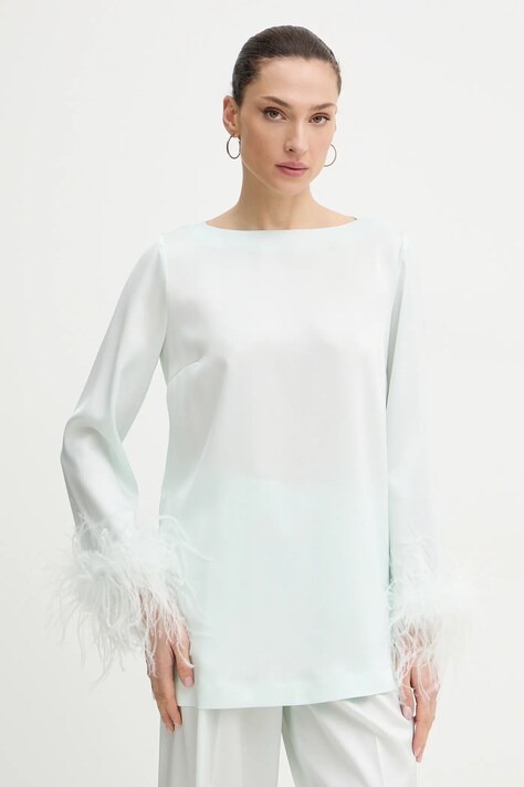 Блузка Twinset цвет бирюзовый однотонная 261TP2424