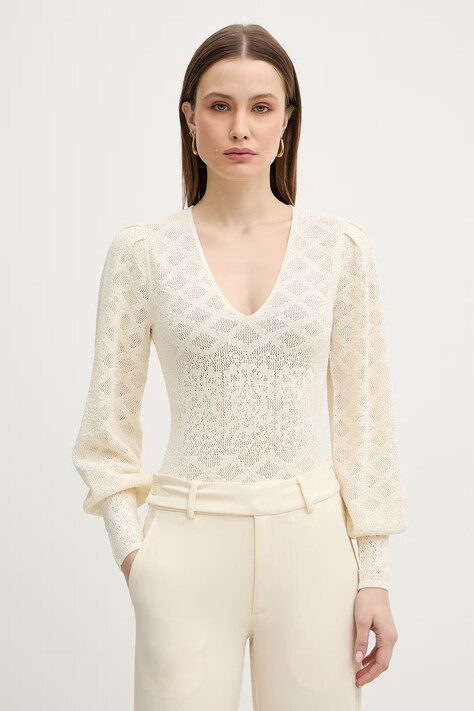 Twinset γυναικείο δαντελένιο σώμα μπεζ 261TP3261