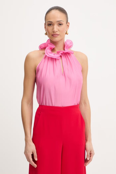 Twinset bluzka damska kolor różowy gładka 261AP2184