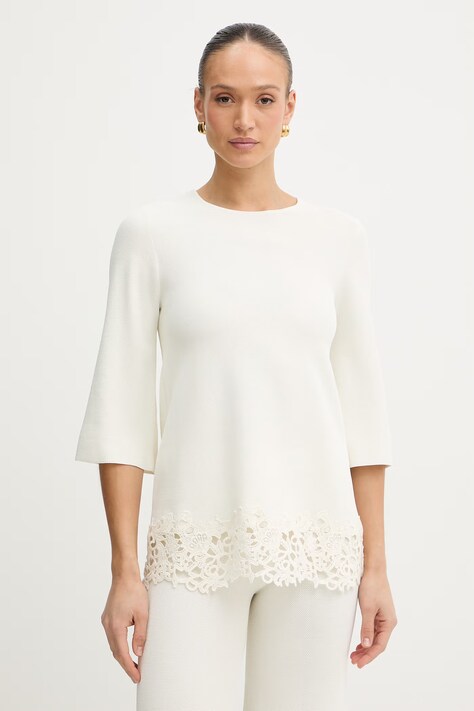 Twinset bluzka damska kolor beżowy gładka 261LB3GAA