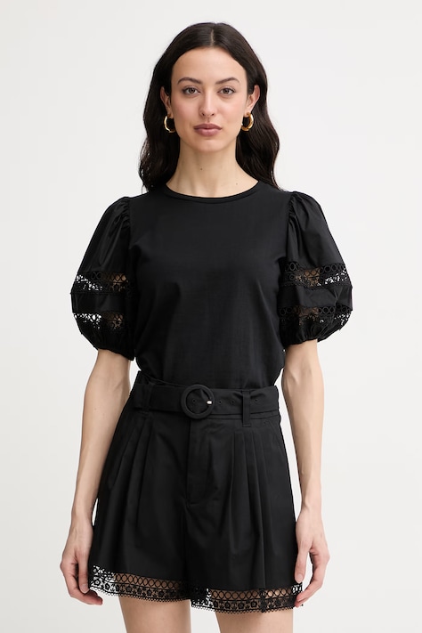 Twinset tricou pentru femei, din bumbac negru 261TT2260