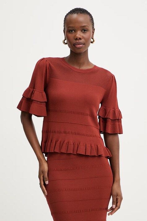 Twinset bluza za žene od viskoze smeđa 261TT3021