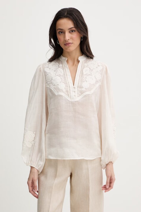 Twinset Μπλούζα Γυναικεία μπεζ φλοράλ 261TT2291