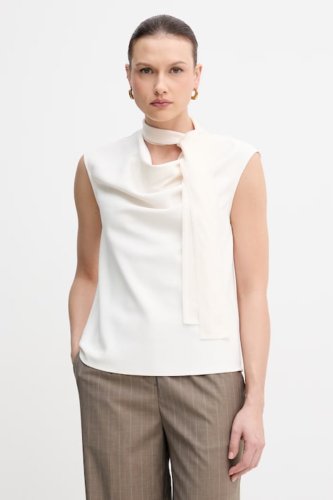 Sisley dámska blúzka béžová hladká 5SLFLQ0AS