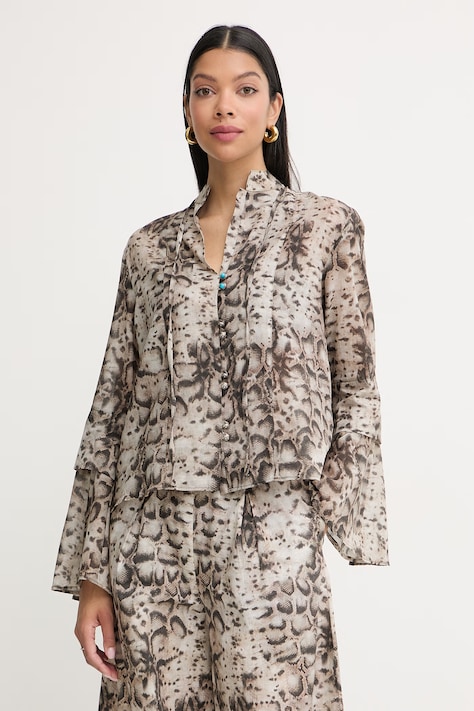 Pinko koszula damska bawełniana beżowa 106880 A3AP