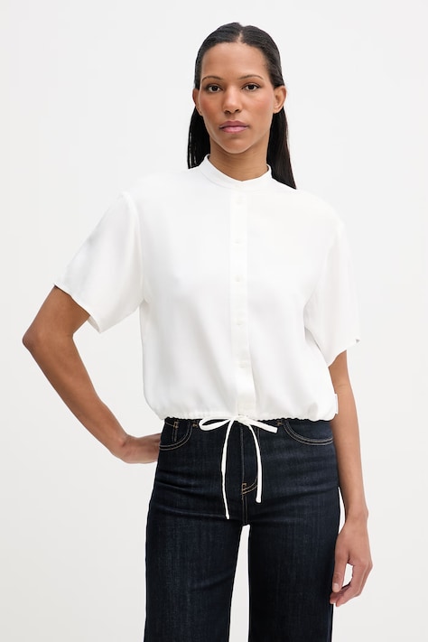 Marc O'Polo koszula damska z lyocellu beżowa gładka 5000008150