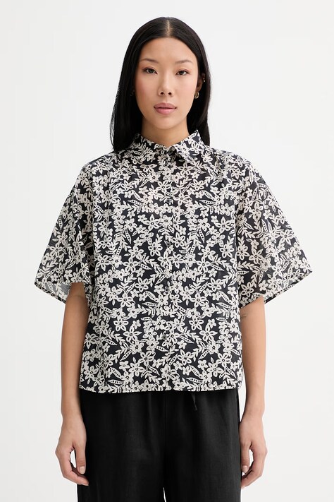 Marc O'Polo koszula damska bawełniana granatowa w kwiaty 5000013402