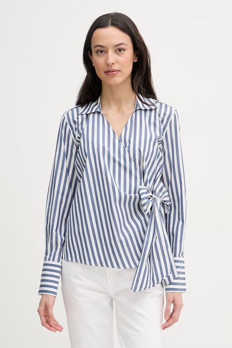 Tommy Hilfiger κρουαζέ μπλούζα γυναικεία βαμβακερή μπλε ριγέ WW0WW49650