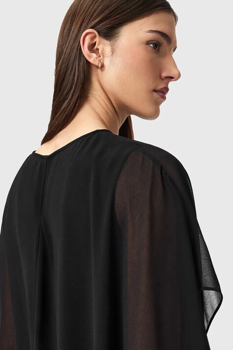 AllSaints bluzka JAMIE damska kolor czarny gładka W058PD