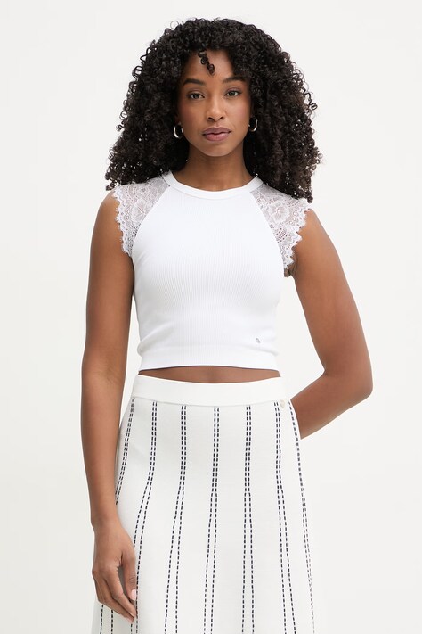 Guess crop top damski MILLIE biały W6GZ01 Z0606