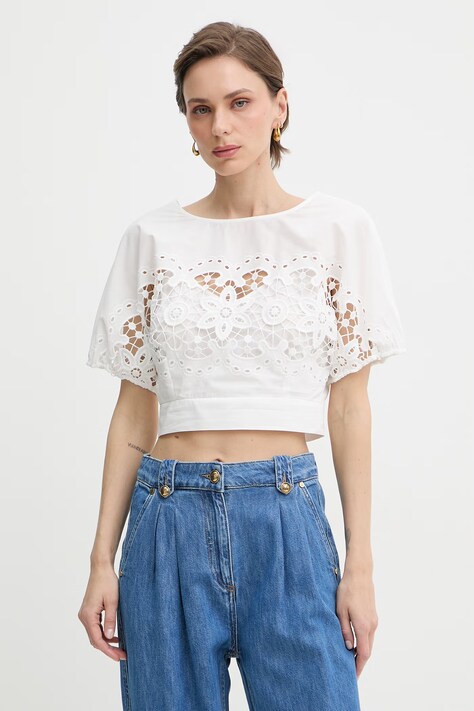 Patrizia Pepe bluzka damska bawełniana biała gładka 2C1705 A773