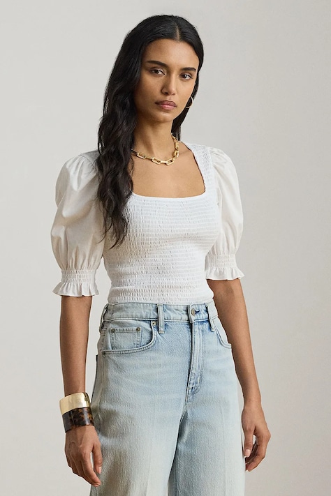 Lauren Ralph Lauren bluzka damska bawełniana biała 200P09102