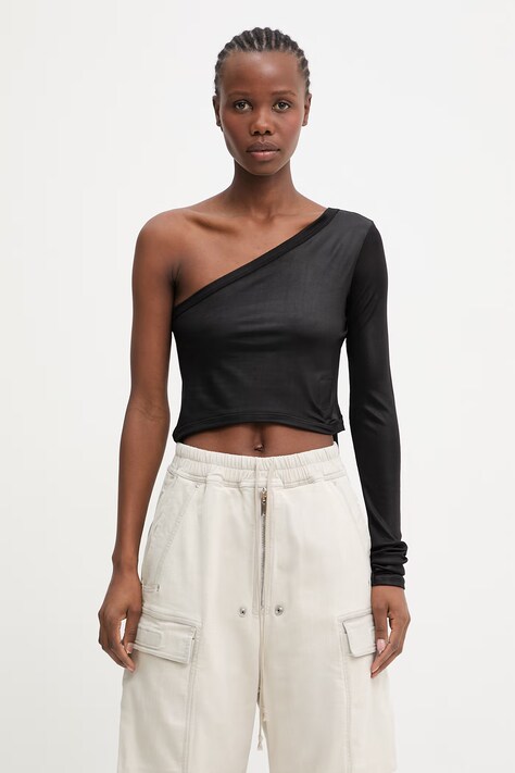 Rick Owens DRKSHDW Ziggy bluzka damska gładka czarna DS01F4214.JL