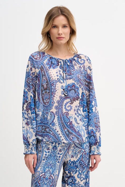 OUI bluzka damska niebieska w kwiaty 96462