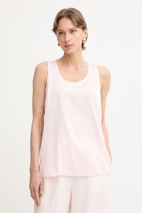 BOSS bluza s naramenicama za žene sa svilom Bettyna roza bez uzorka 50557202