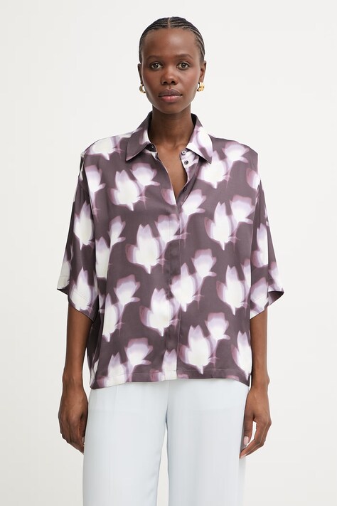 BOSS koszula damska z wiskozy Bimina fioletowa 50562209