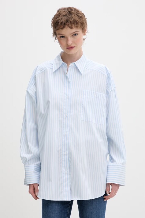 HUGO koszula damska bawełniana Eustyna niebieska w paski 50559532