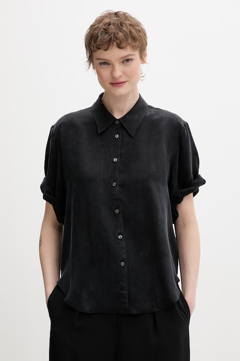 HUGO dámska košeľa Enchanted čierna hladká 50559538