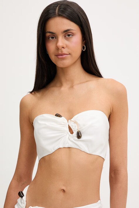 Bardot bluzka damska kolor biały gładka 60307TB