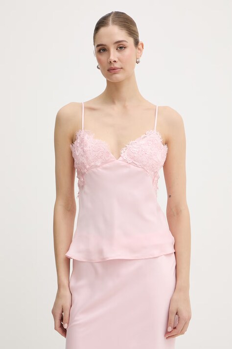 Bardot bluzka na ramiączkach damska różowa 60383TB