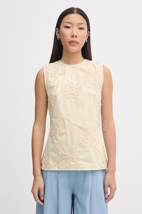 Rotate bluzka dziecięca bawełniana żółta w kwiaty 1155561366