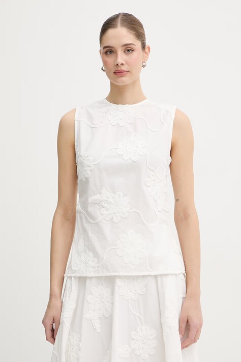 Rotate bluzka damska bawełniana biała 115556400