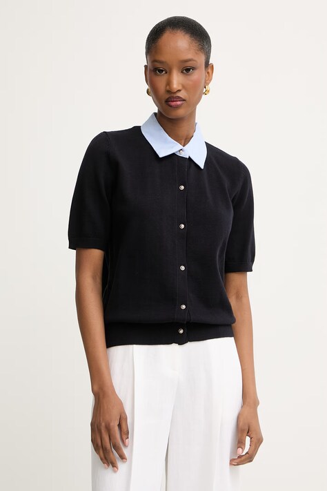 Morgan bluzka damska bawełniana granatowa MARCEAU