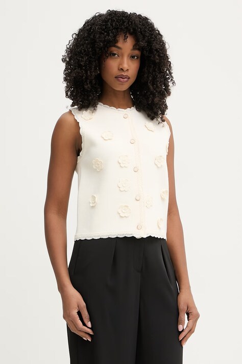 Morgan kamizelka damska z wiskozą beżowa MFLEUR