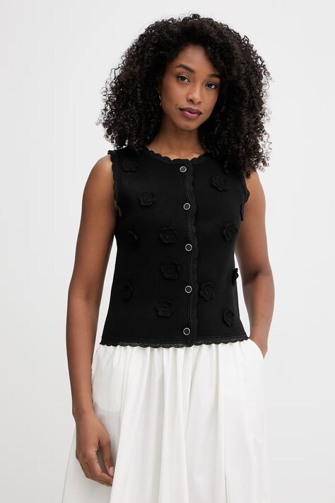 Morgan kamizelka damska z wiskozy czarna MFLEUR