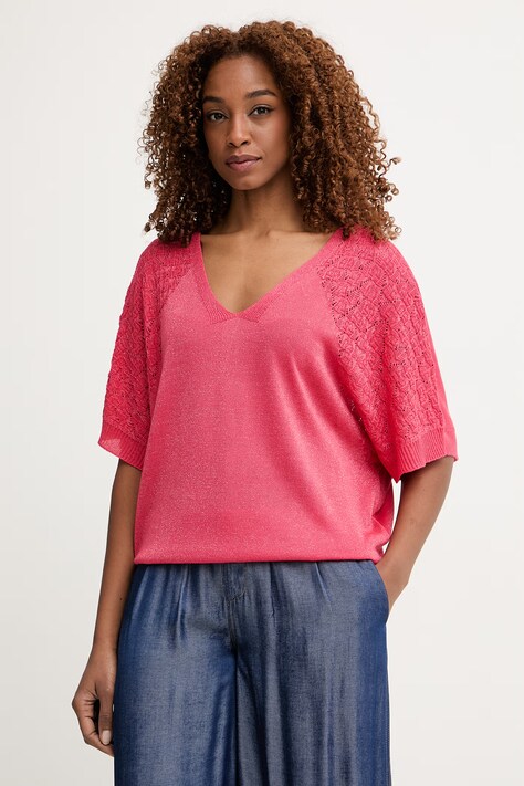 Morgan sweter damski z wiskozą pomarańczowy MILVI