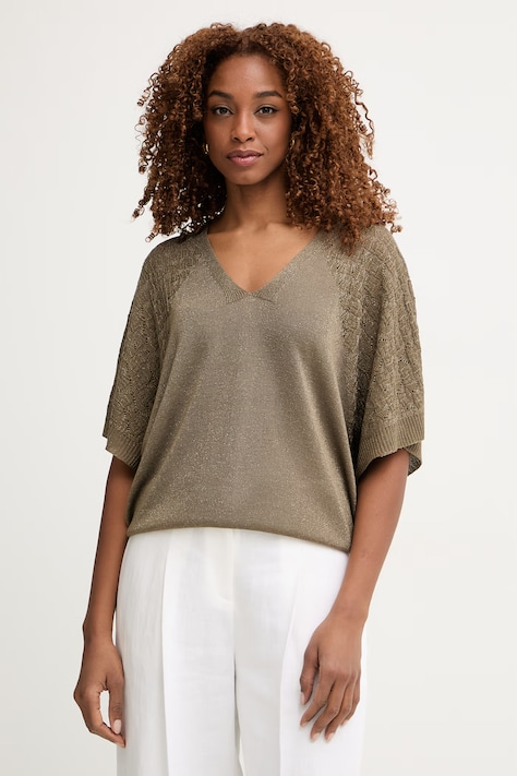 Morgan sweter damski z wiskozą zielony MILVI