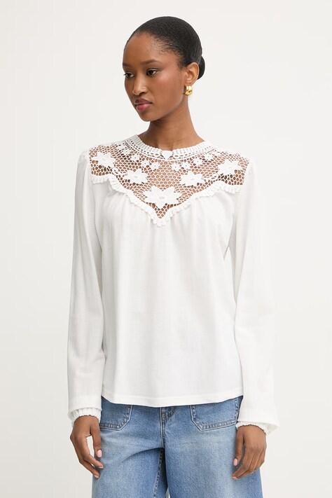 Morgan bluzka damska z wiskozą biała TJOUR