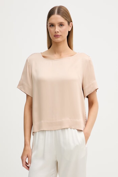 Sisley halenka dámská z viskózy béžová hladká 52BZLQ0AY