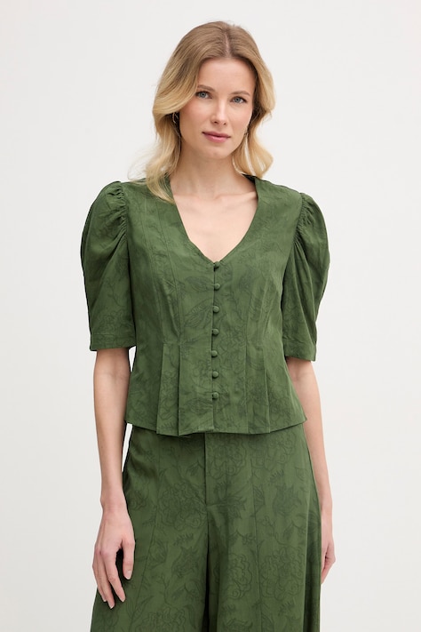 Hoss Intropia bluzka damska z lyocellem zielona 5873394
