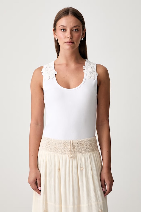 Pedro del Hierro top da donna in cotone con elastan bianco 4533952