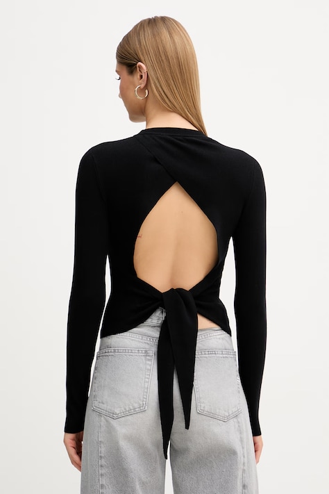 ViCOLO blúz női viszkózzal fekete sima 2AB2025