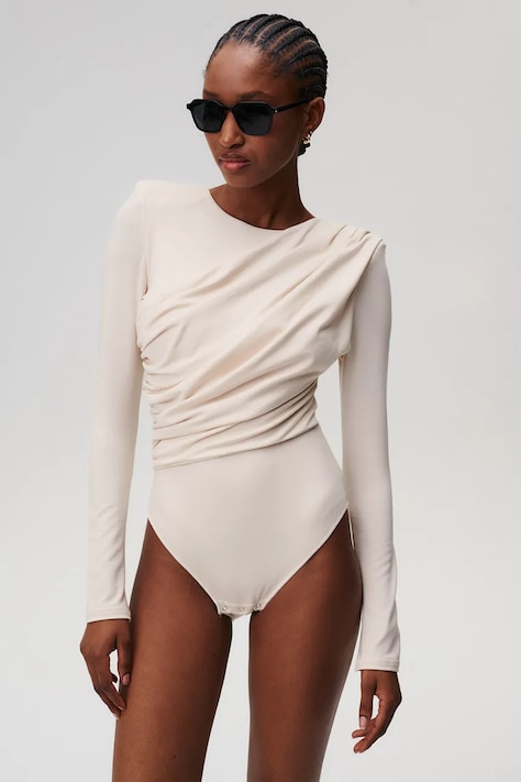 Undress Code body damskie z lyocellu American Beauty Bodysuit Classic beżowe gładkie 964