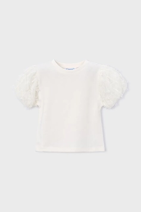 Mayoral bluzka dziecięca kolor biały gładka 3001