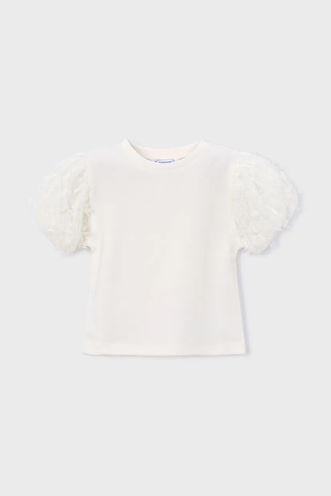 Дитяча блузка Mayoral колір білий однотонна 3001