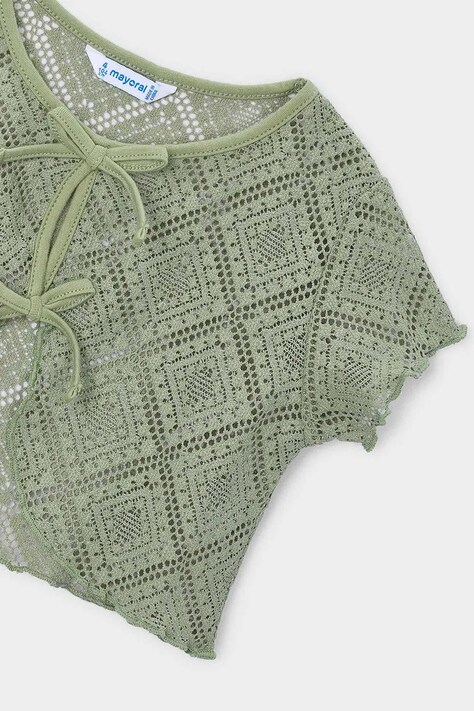 Mayoral bluzka dziecięca kolor zielony gładka 3015
